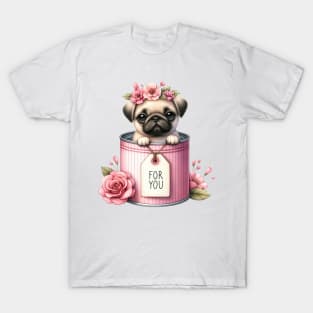 Valentine Pug Dog For You T-Shirt